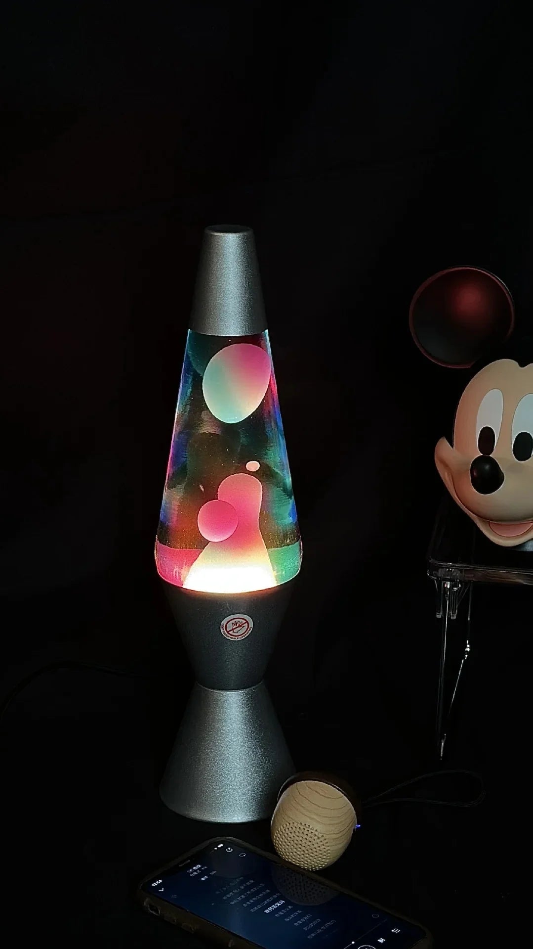 Lava Lamp Volcano Cone Bottle Floating Jellyfish Night Light