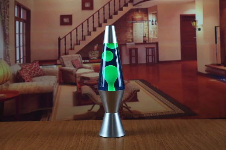 Lava Lamp Volcano Cone Bottle Floating Jellyfish Night Light