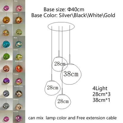 Nordic LED PVC Pendant Light Lava Home Decoration Living Room