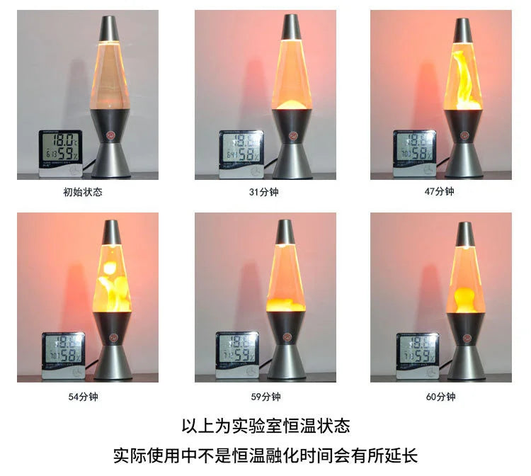 Lava Lamp Volcano Cone Bottle Floating Jellyfish Night Light