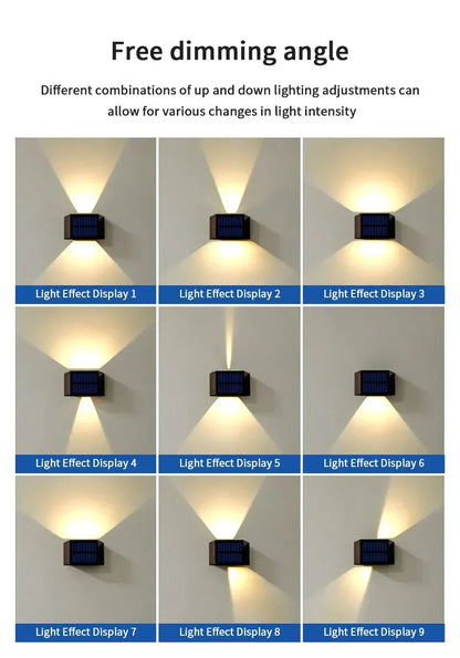 Outdoor Led Solar Light Dusk to Dawn Deck Light Garden Yard Decor Waterproof Wall Light for Garden Yard Porch Landscape Lighting