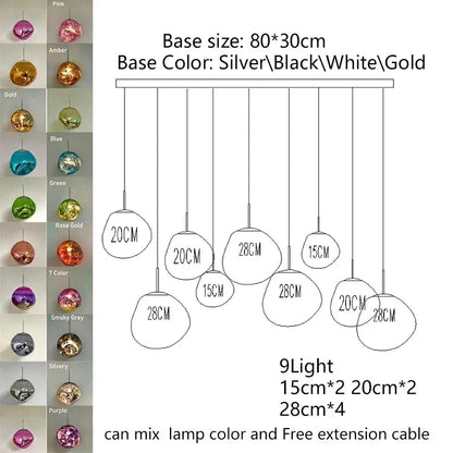 Nordic LED PVC Pendant Light Lava Home Decoration Living Room