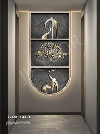 Living Room Entrance Painting Mural Light Elephant