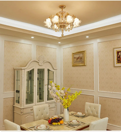 European Style Living Room Pendant Light Simple And Luxurious Dining Room Bedroom Main Light Facing Downwards New Crystal Light