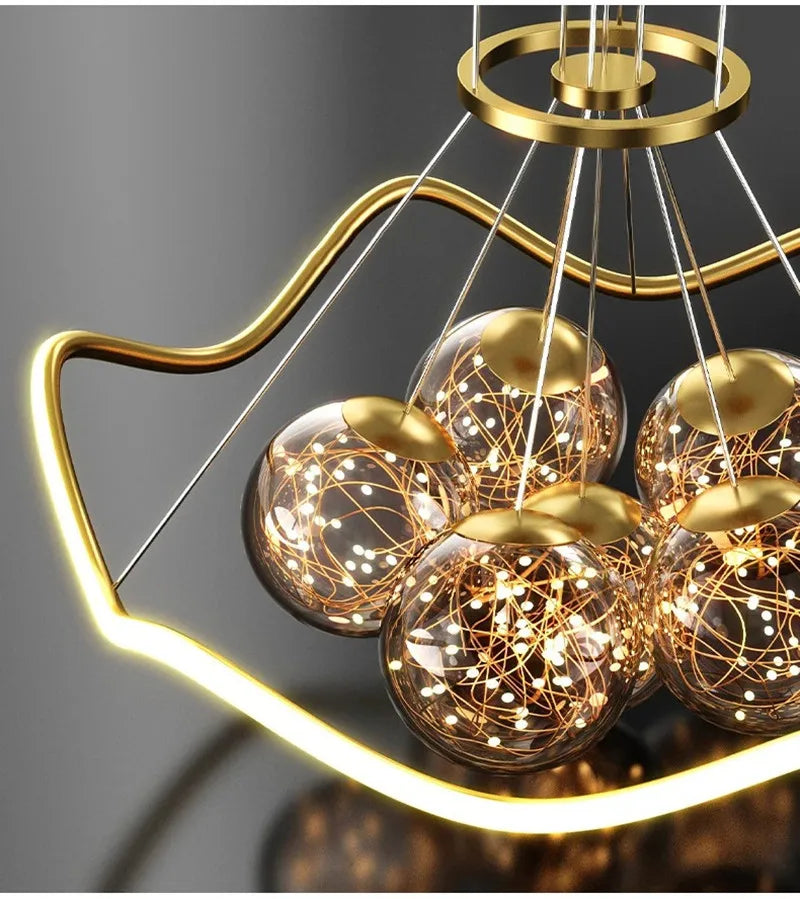 Modern Minimalist Living Room LED Chandeliers Pendant Lamps