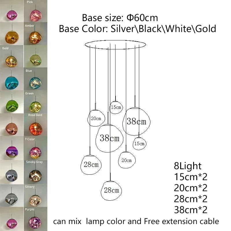 Nordic LED PVC Pendant Light Lava Home Decoration Living Room