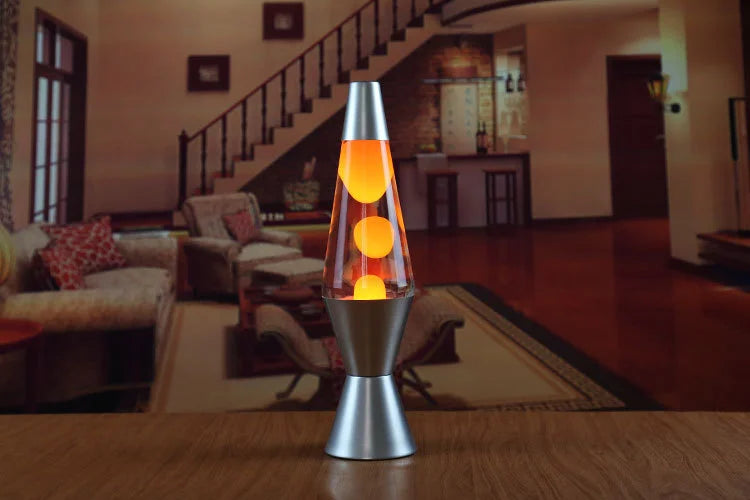 Lava Lamp Volcano Cone Bottle Floating Jellyfish Night Light