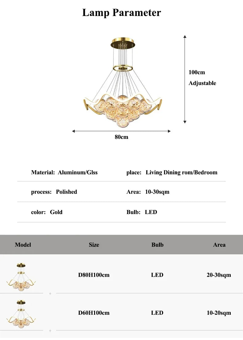 Modern Minimalist Living Room LED Chandeliers Pendant Lamps
