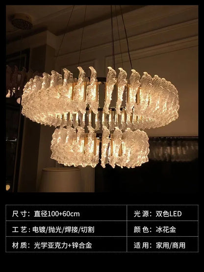 French light luxury living room chandelier duplex staircase bedroom dining room creative flower beauty salon lighting fixtures