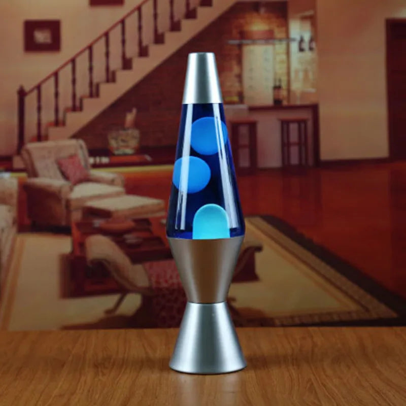 Lava Lamp Volcano Cone Bottle Floating Jellyfish Night Light