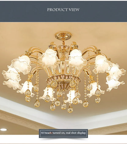 European Style Living Room Pendant Light Simple And Luxurious Dining Room Bedroom Main Light Facing Downwards New Crystal Light