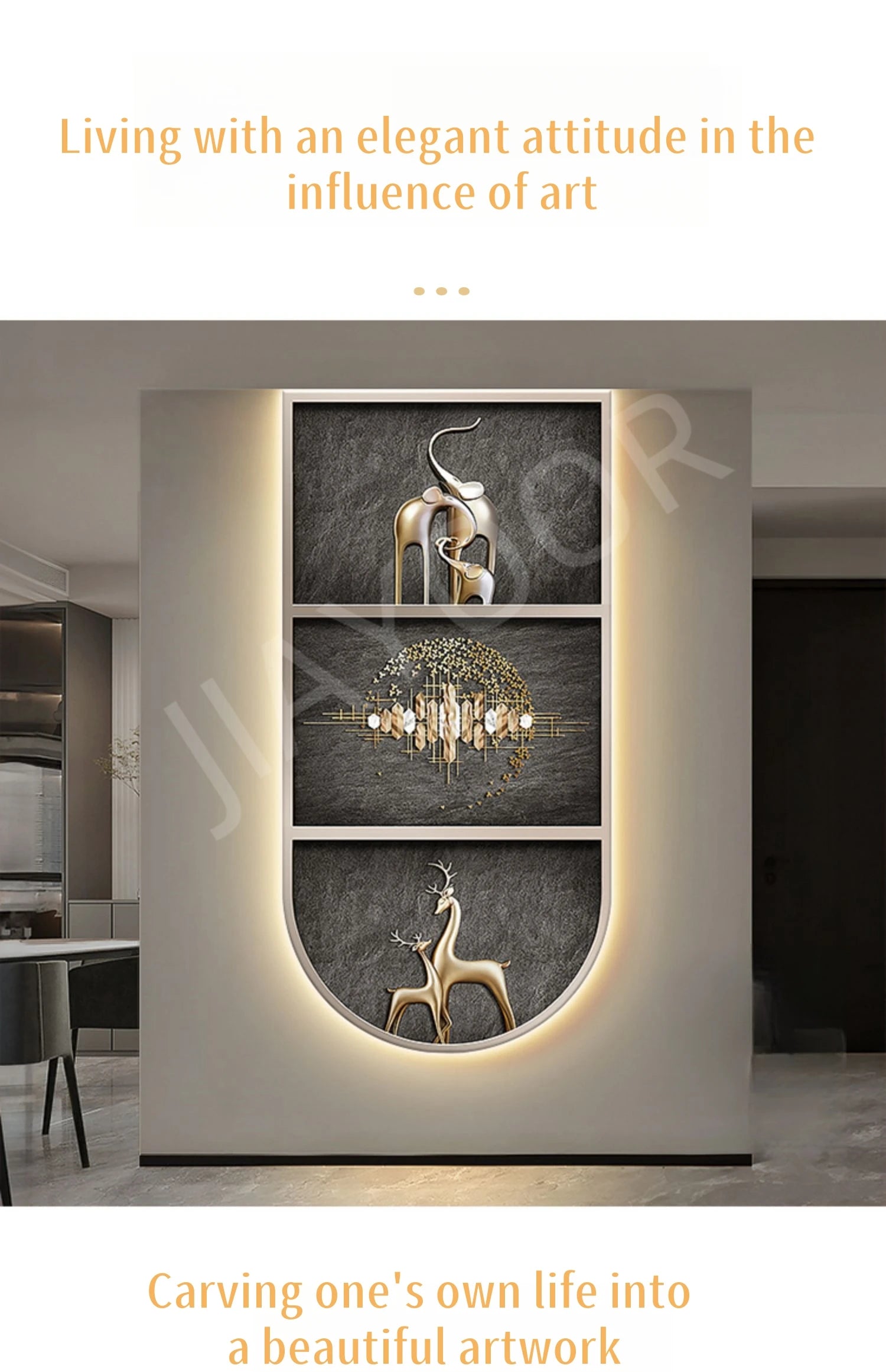 Living Room Entrance Painting Mural Light Elephant