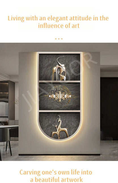 Living Room Entrance Painting Mural Light Elephant