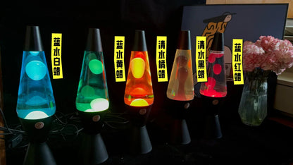 Lava Lamp Volcano Cone Bottle Floating Jellyfish Night Light