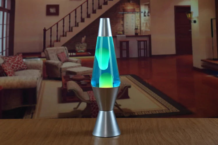 Lava Lamp Volcano Cone Bottle Floating Jellyfish Night Light