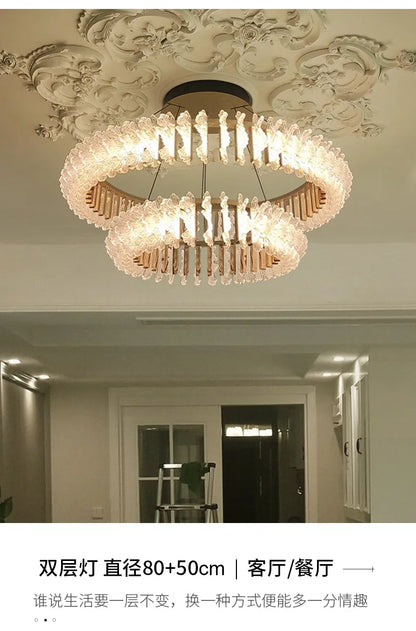 French light luxury living room chandelier duplex staircase bedroom dining room creative flower beauty salon lighting fixtures