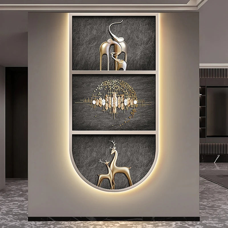 Living Room Entrance Painting Mural Light Elephant