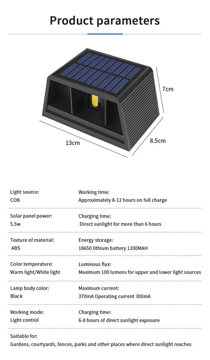 Outdoor Led Solar Light Dusk to Dawn Deck Light Garden Yard Decor Waterproof Wall Light for Garden Yard Porch Landscape Lighting