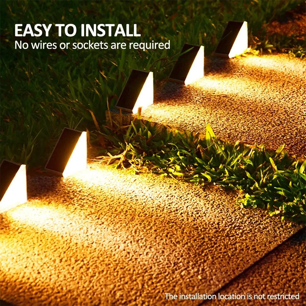 Outdoor Solar Step Lights, Warm White &amp; RGB