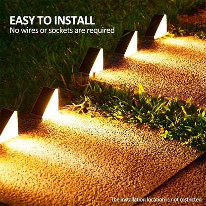 Outdoor Solar Step Lights, Warm White &amp; RGB