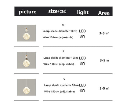 Bedside Pendant Lights Minimalist Modern TV Background Wall Light Lunar Astronaut Children&
