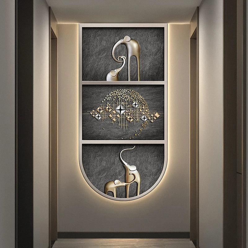 Living Room Entrance Painting Mural Light Elephant