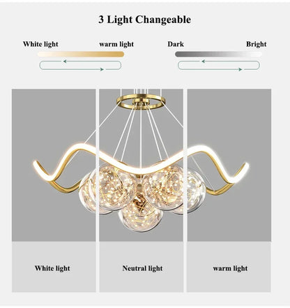 Modern Minimalist Living Room LED Chandeliers Pendant Lamps