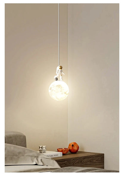 Bedside Pendant Lights Minimalist Modern TV Background Wall Light Lunar Astronaut Children&