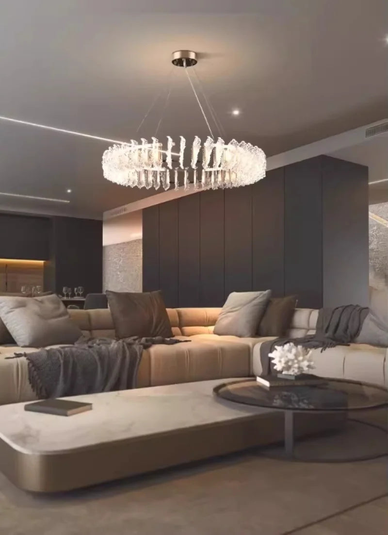 French light luxury living room chandelier duplex staircase bedroom dining room creative flower beauty salon lighting fixtures