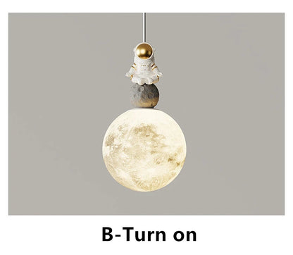 Bedside Pendant Lights Minimalist Modern TV Background Wall Light Lunar Astronaut Children&