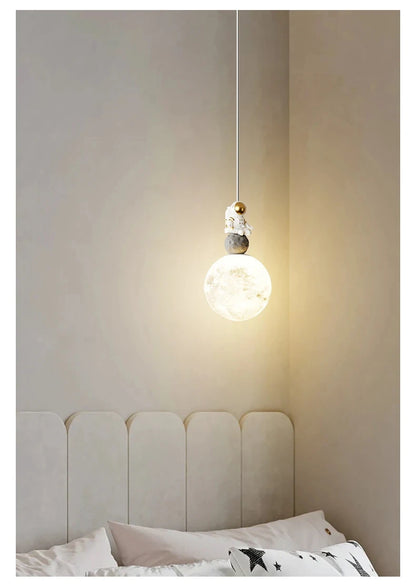 Bedside Pendant Lights Minimalist Modern TV Background Wall Light Lunar Astronaut Children&