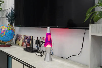 Lava Lamp Volcano Cone Bottle Floating Jellyfish Night Light