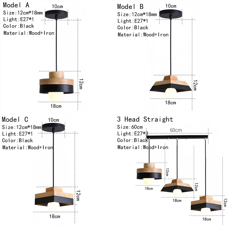 Modern Wood Chandelier Lighting for Cafe/Dining/Restaurant Interior  Lights