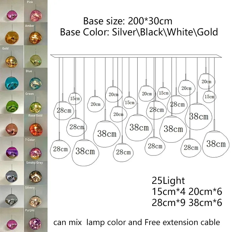 Nordic LED PVC Pendant Light Lava Home Decoration Living Room