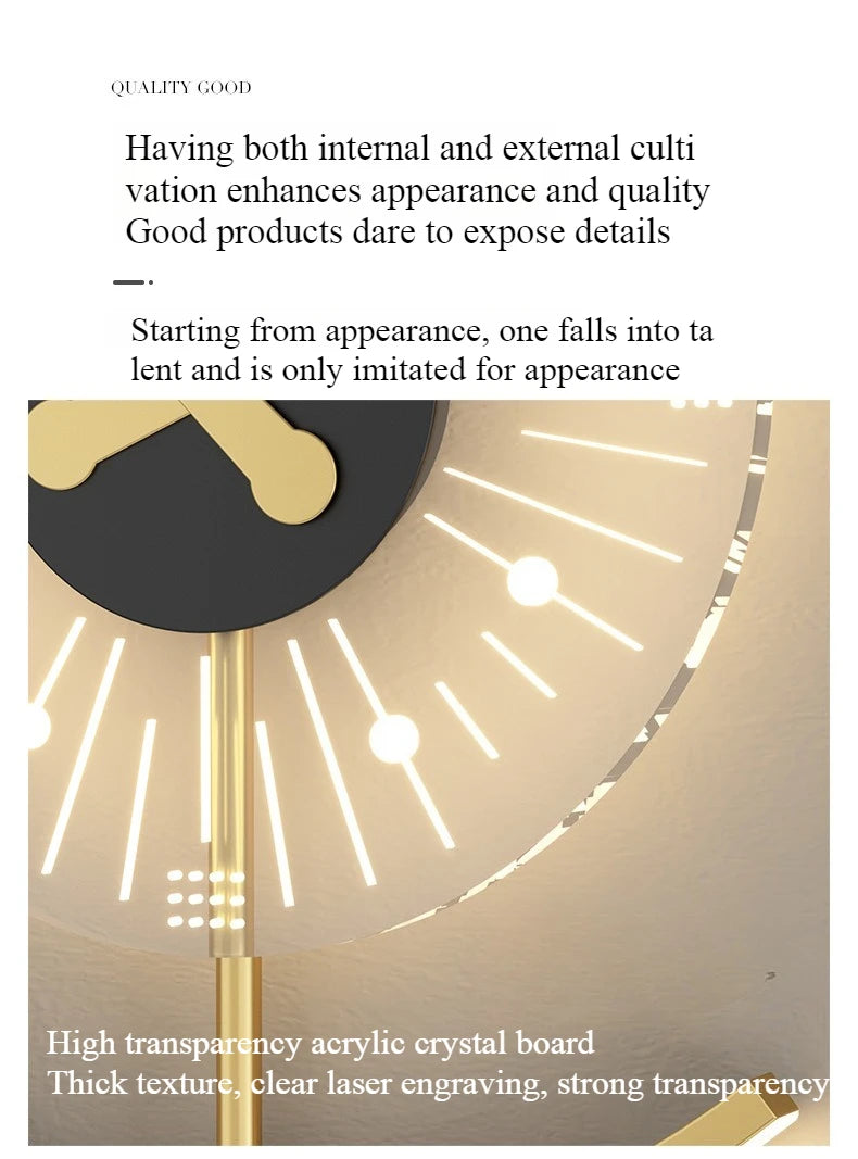 Living room light luxury creative clock wall lamp