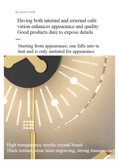 Living room light luxury creative clock wall lamp