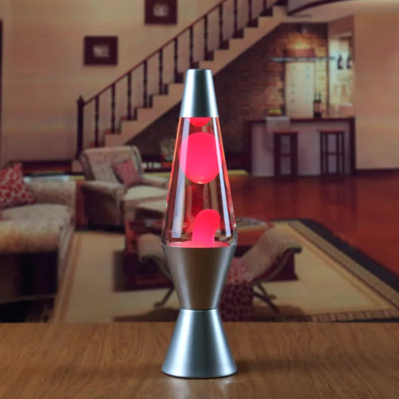 Lava Lamp Volcano Cone Bottle Floating Jellyfish Night Light