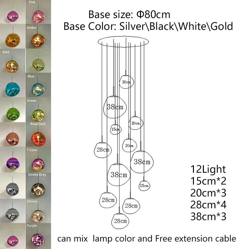 Nordic LED PVC Pendant Light Lava Home Decoration Living Room