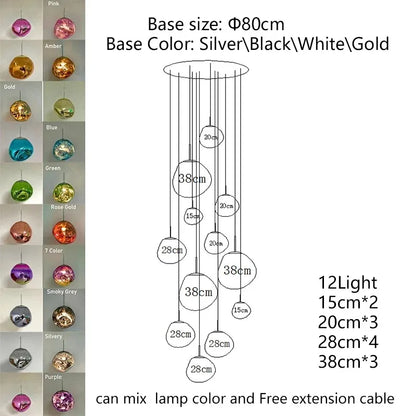 Nordic LED PVC Pendant Light Lava Home Decoration Living Room