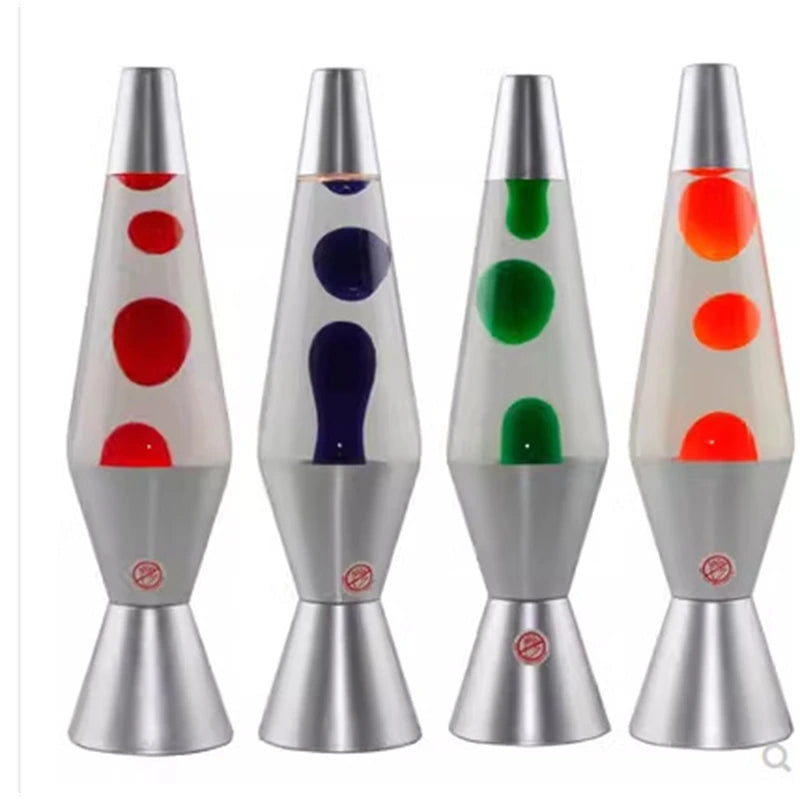 Lava Lamp Volcano Cone Bottle Floating Jellyfish Night Light