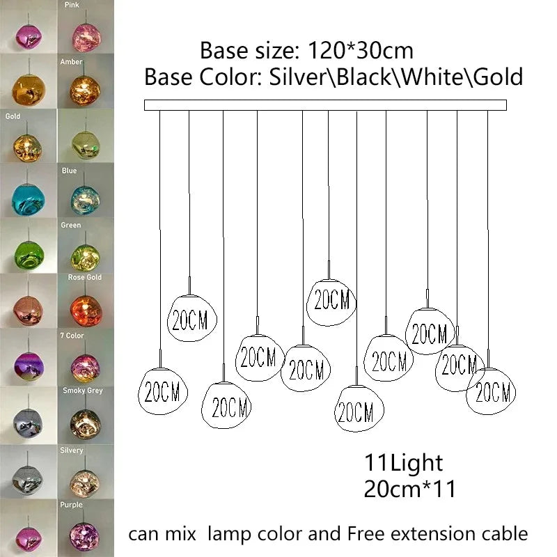 Nordic LED PVC Pendant Light Lava Home Decoration Living Room