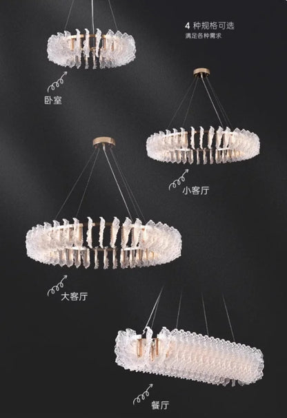 French light luxury living room chandelier duplex staircase bedroom dining room creative flower beauty salon lighting fixtures