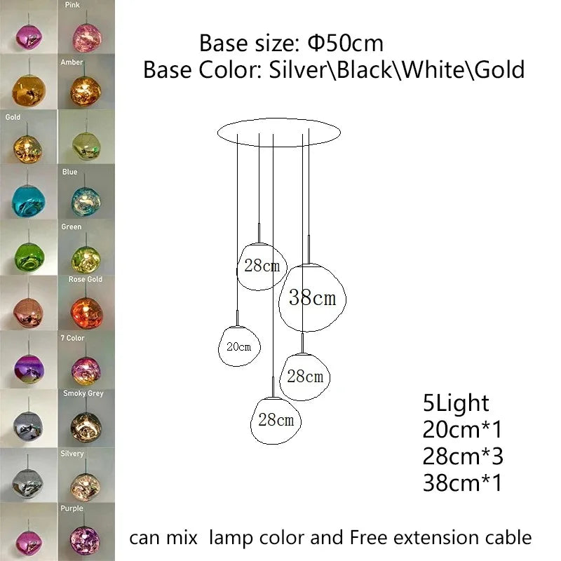 Nordic LED PVC Pendant Light Lava Home Decoration Living Room