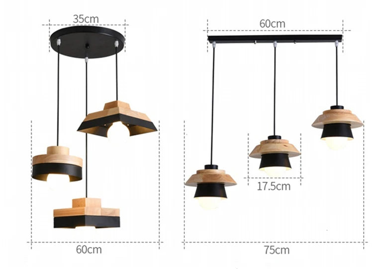 Modern Wood Chandelier Lighting for Cafe/Dining/Restaurant Interior  Lights