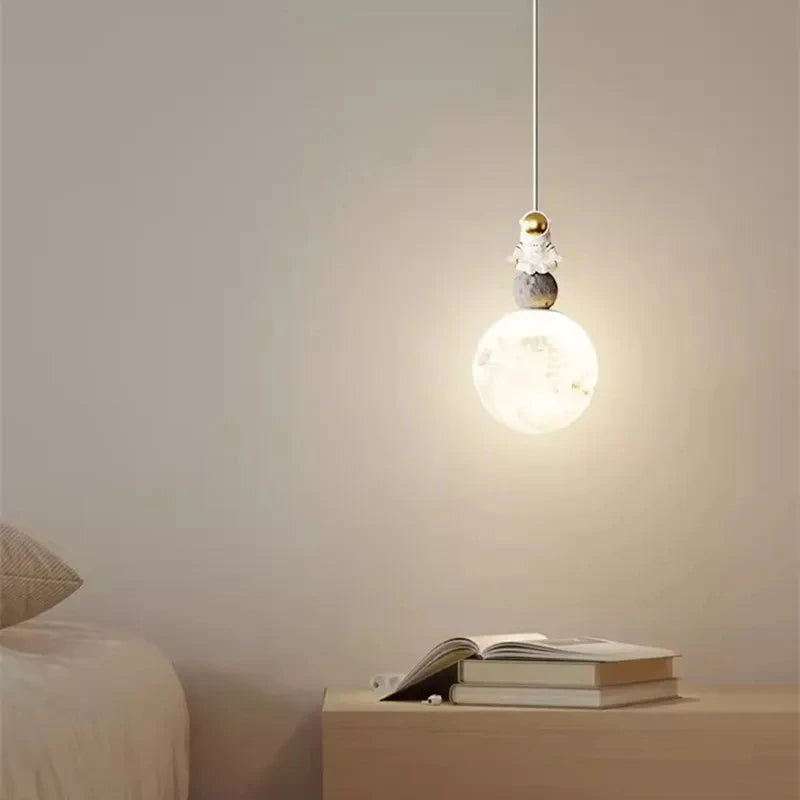 Bedside Pendant Lights Minimalist Modern TV Background Wall Light Lunar Astronaut Children&