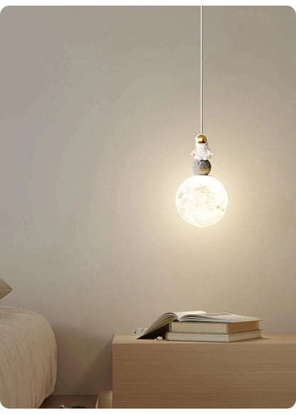 Bedside Pendant Lights Minimalist Modern TV Background Wall Light Lunar Astronaut Children&