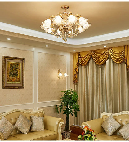 European Style Living Room Pendant Light Simple And Luxurious Dining Room Bedroom Main Light Facing Downwards New Crystal Light
