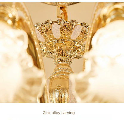 European Style Living Room Pendant Light Simple And Luxurious Dining Room Bedroom Main Light Facing Downwards New Crystal Light