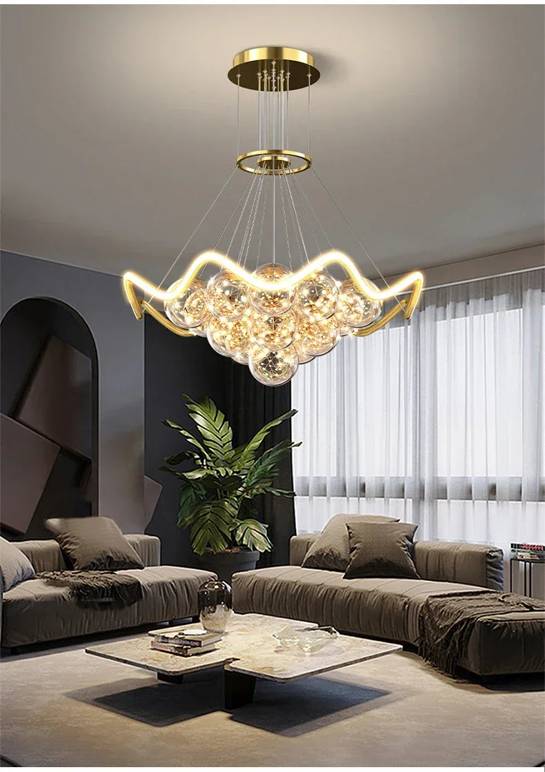 Modern Minimalist Living Room LED Chandeliers Pendant Lamps