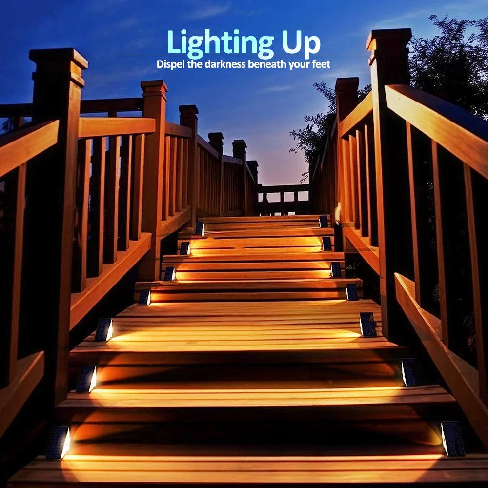 Outdoor Solar Step Lights, Warm White &amp; RGB